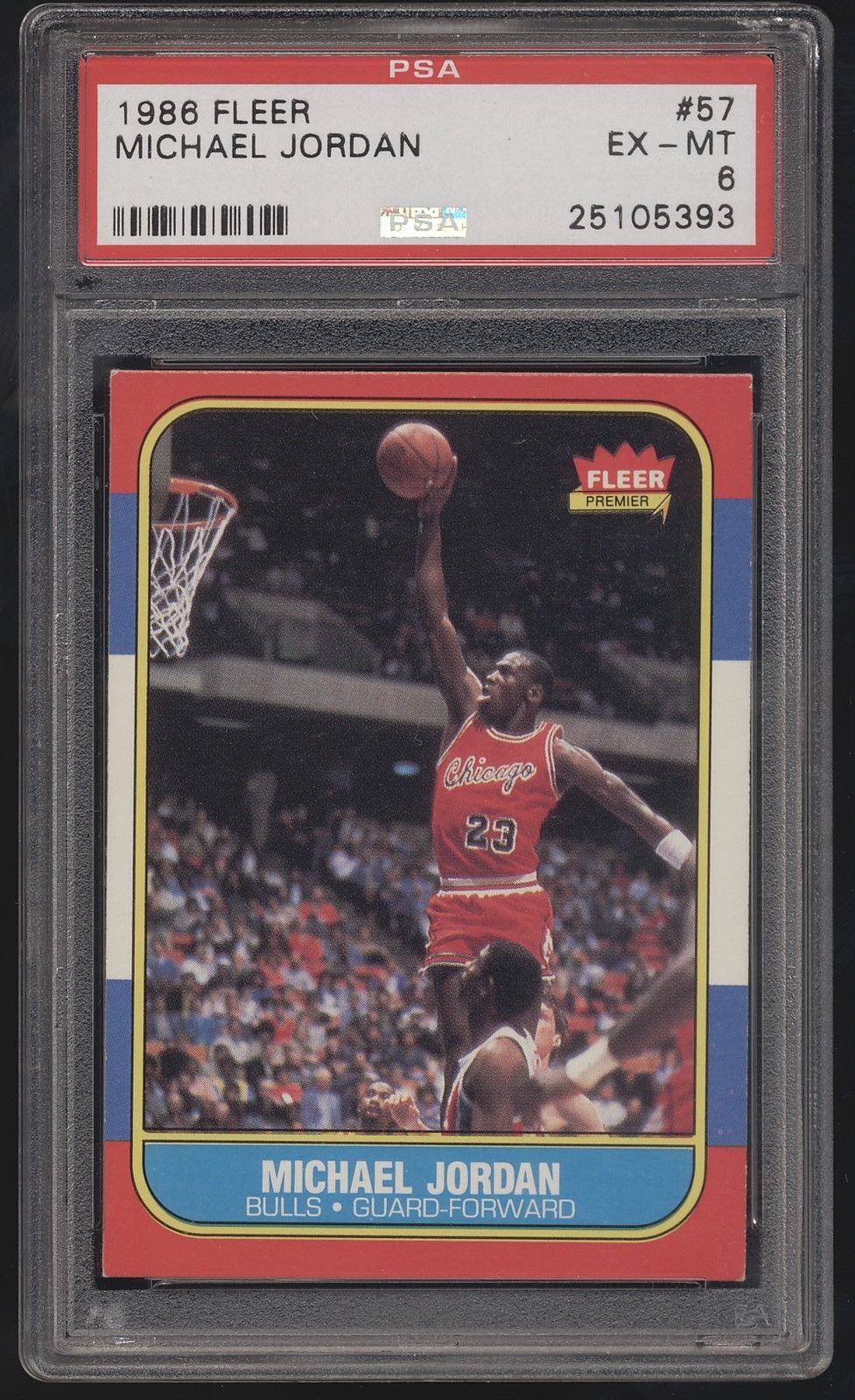 198687 Fleer 57 Michael Jordan Bulls RC Rookie PSA 6 EXMT