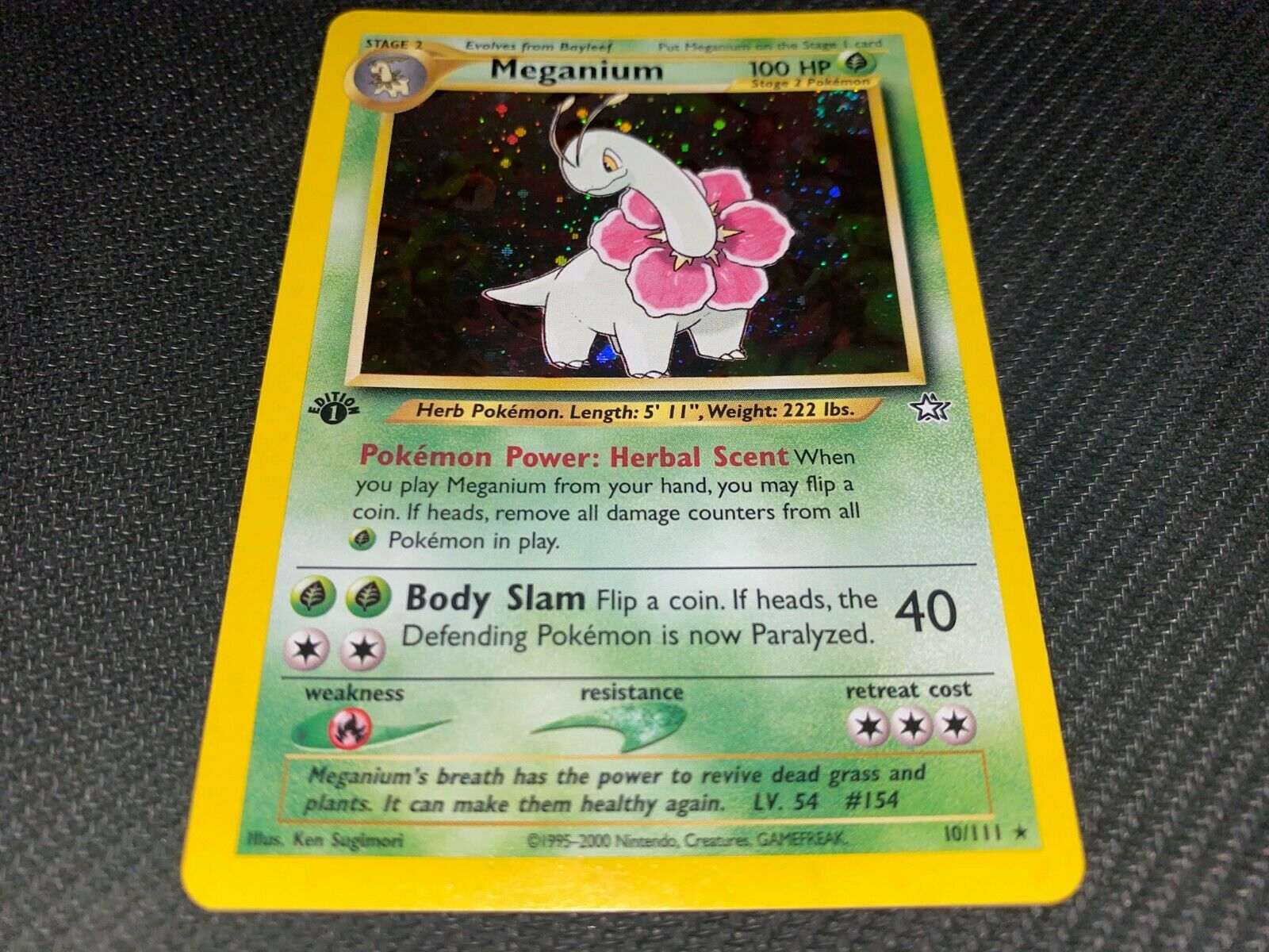 POKEMON 1X MEGANIUM 10111 1ST EDITION  HOLO RARE CARD NEO GENESIS  NM