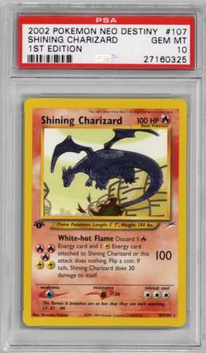 2002 Pokemon Neo Destiny Shining Charizard 1st First Edition 107 Card PSA 10