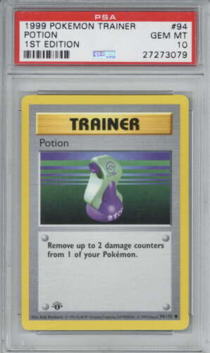 Potion 1999 Pokemon First 1st Edition Base Shadowless Card 94 PSA 10