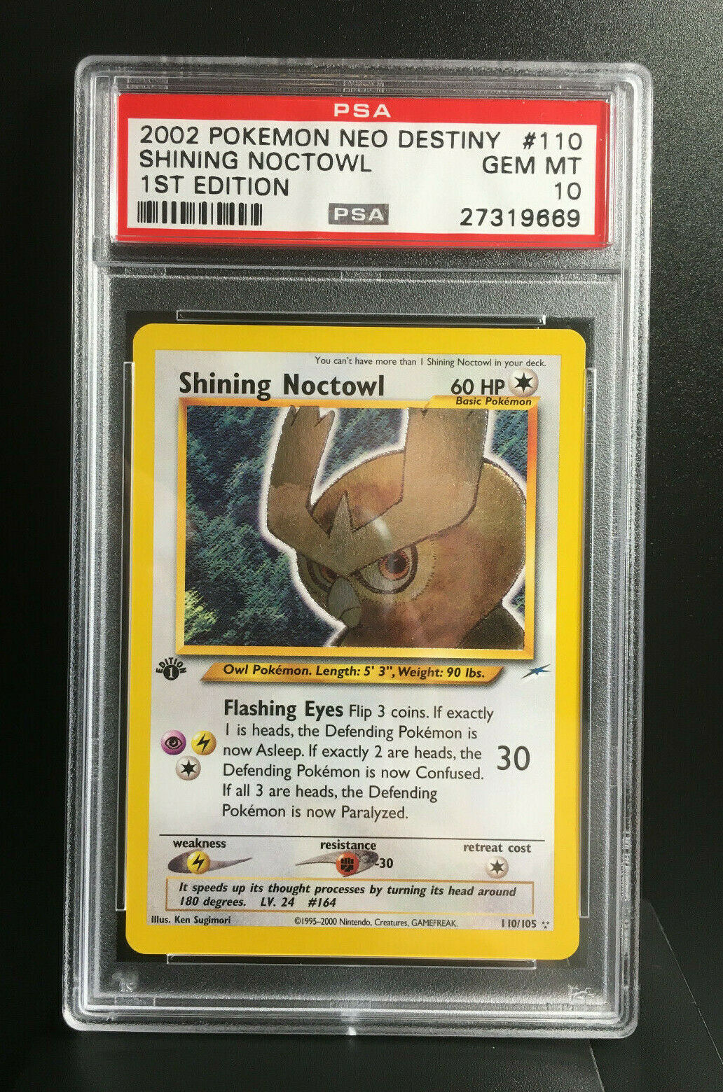 Shining Noctowl 1 Edition PSA 10  Neo Destiny  Gem Mint  englisch  Pokemon