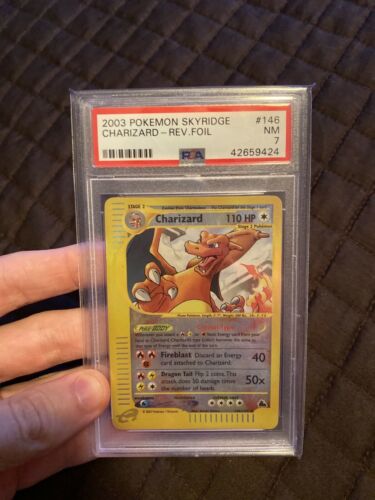 Charizard  146144  PSA NM 7  Reverse Holo Rare Skyridge Pokemon Card 3DY