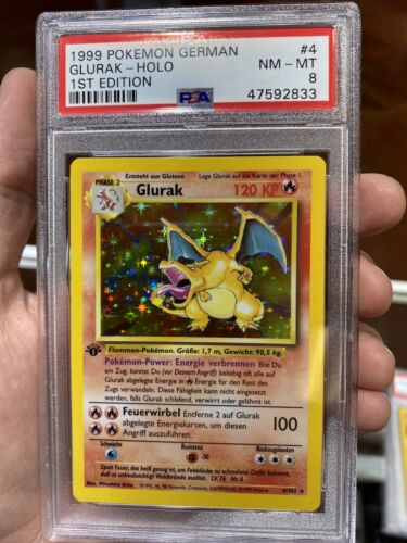 Glurak 1st Edition Holo Charizard German NMMT 8 PSA Pokemon 4102