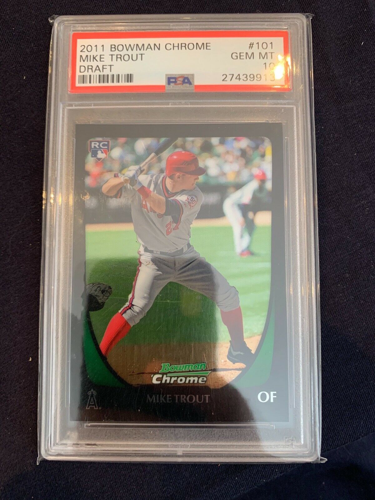 2011 Bowman Chrome Draft Mike Trout ROOKIE RC 101 Baseball Card PSA 10 GEM MINT