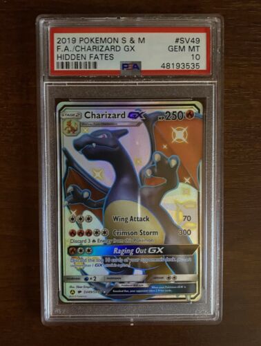 2019 Pokemon Sun  Moon Hidden Fates SV49 Shiny Charizard GX PSA 10 GEM MINT