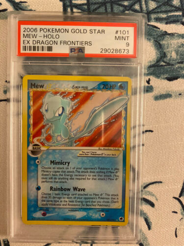 Gold Star Mew Psa 9 Rare Pokemon Card