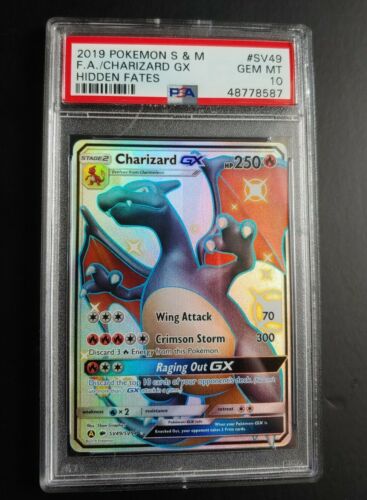 2019 Pokemon Sun  Moon Hidden Fates SV49 Shiny Charizard GX PSA 10 GEM MINT