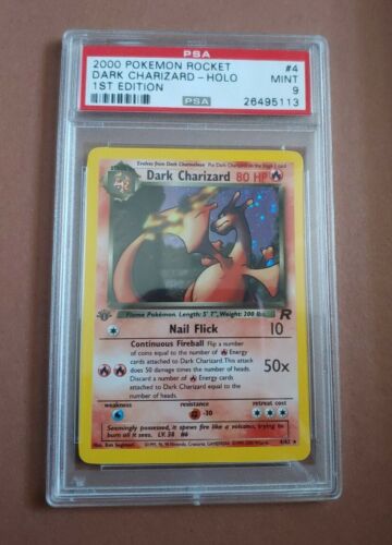 2000 Pokemon Rocket 1st Edition Holo Dark Charizard 4 PSA 9 MINT 