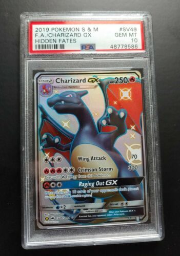 2019 Pokemon Sun  Moon Hidden Fates SV49 Shiny Charizard GX PSA 10 GEM MINT