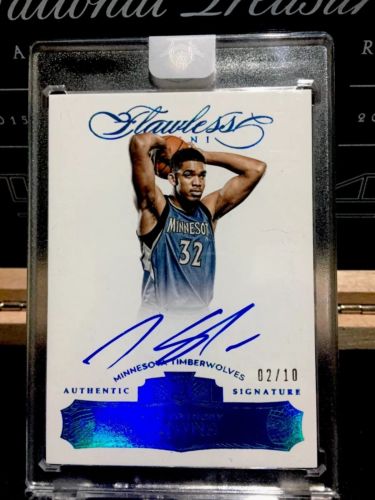 201516 FLAWLESS BASKETBALL KARL ANTHONY TOWN RC AUTO 0210 SSP TIMBERWOLVES