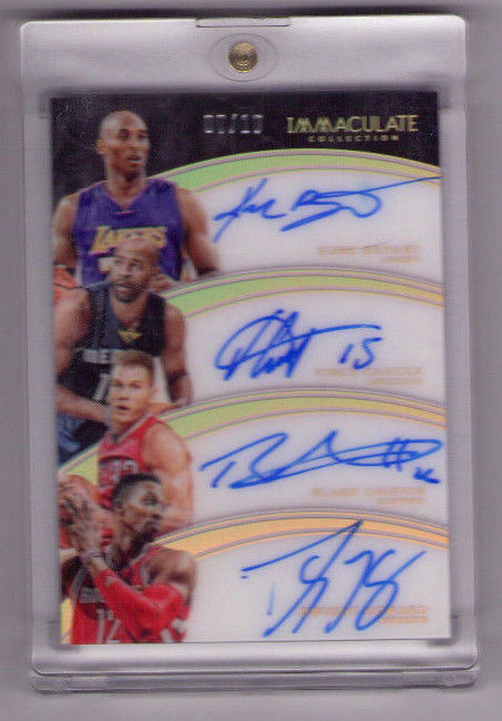 201516 IMMACULATE QUAD AUTO KOBE BRYANT BLAKE GRIFFIN VINCE CARTER HOWARD 10