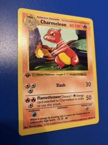 Charmeleon Pokemon 1st Edition Card 24102 SHADOWLESS Rare