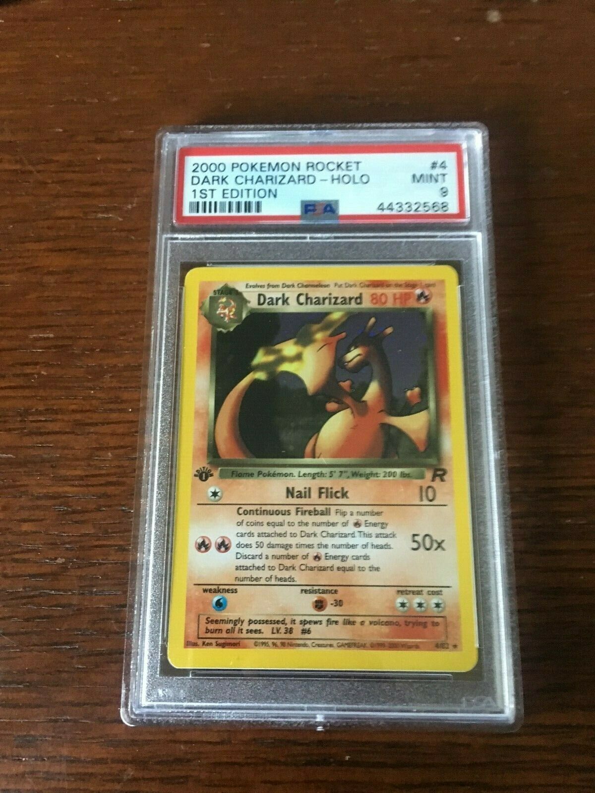 Team Rocket 1st Edition Dark Charizard Holo Foil PSA 9  Mint Pokemon Card 482