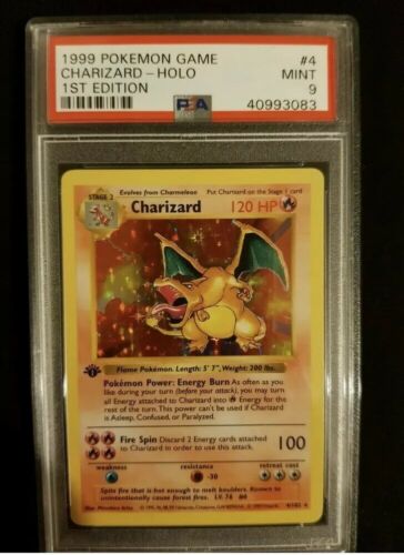 PSA 9 1st Edition Base STRONG Shadowless Charizard Pokemon Game Card