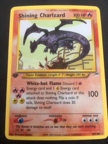 1st Edition Shining Charizard 107105 PROXY Neo Destiny Pokemon Card NO RESERVE