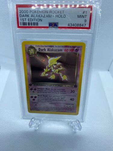 2000 Pokemon Rocket 1st Edition Holo Dark Alakazam Psa 9