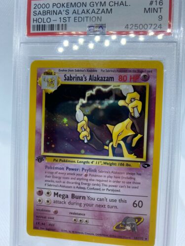 2000 Pokemon Gym Challenge 1st Edition Holo Sabrinas Alakazam Psa 9 Stunning