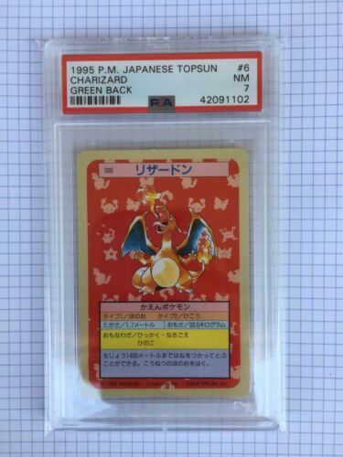 Pokemon Psa 7 Charizard 1995 Japanese Topsun Green Back Nm 