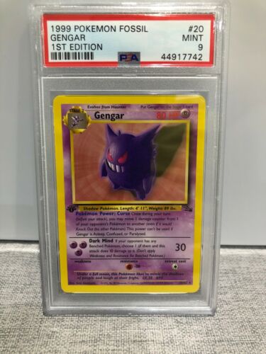 PSA 9 MINT 1st Edition Fossil Non Holo Gengar 2062 Pokemon Card IMMACULATE