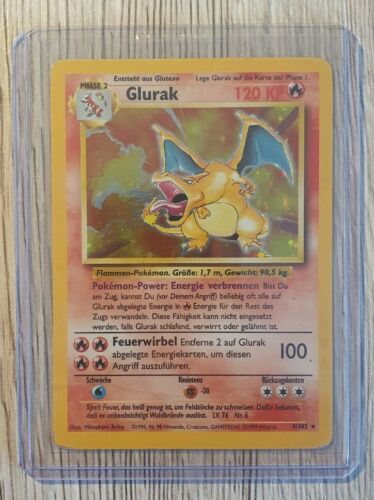 Pokemon Glurak HOLO 4102 DEUTSCH 1 EDITION BASIS Karte PSA