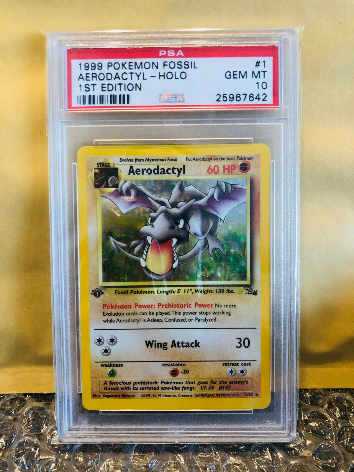 Aerodactyl PSA 10 Fossil 1st Edition Holo Pokemon 1999 WOTC 