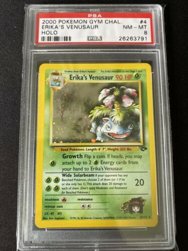 Pokemon 2000 Gym Challenge Erikas Venusaur Holo PSA 8 MINT