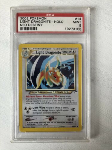 Light Dragonite Psa 9 Neo Destiny English Pokemon Card