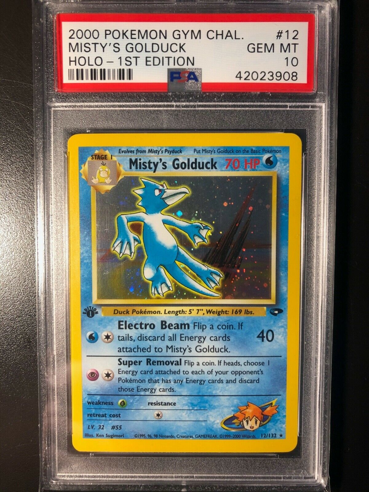 PSA 10 GEM MINT Mistys Golduck 1st Edition 12132 Holo Rare Pokemon Card