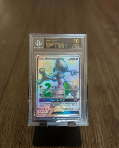 BLACK LABEL Pokemon MEWTWO GX sv59 Hidden Fates BGS 10 PSA 10