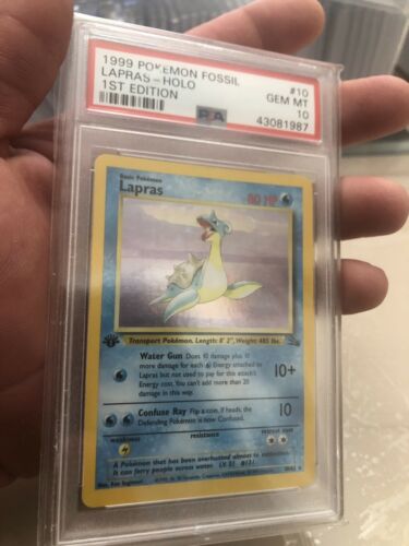 1999 Pokemon Fossil 1st Edition Holo Lapras 10 PSA 10 GEM MINT