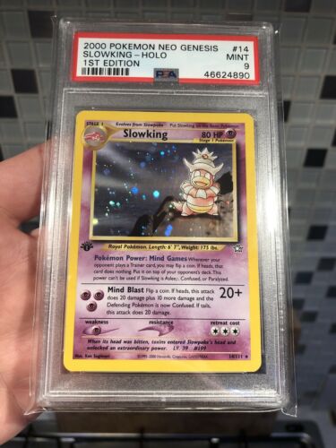 1st Edition PSA 9 Mint Neo Genesis Holo Slowking Pokemon Card