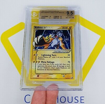 BGS 95 GEM MINT Raikou Gold Star EX Unseen Forces Pokemon Holo 2005 ZYX PSA 10