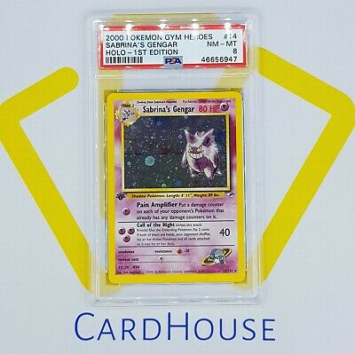 PSA 8 NM MINT Sabrinas Gengar Gym Heroes 1st Edition Pokemon Holo 2000 WOTC ZYX