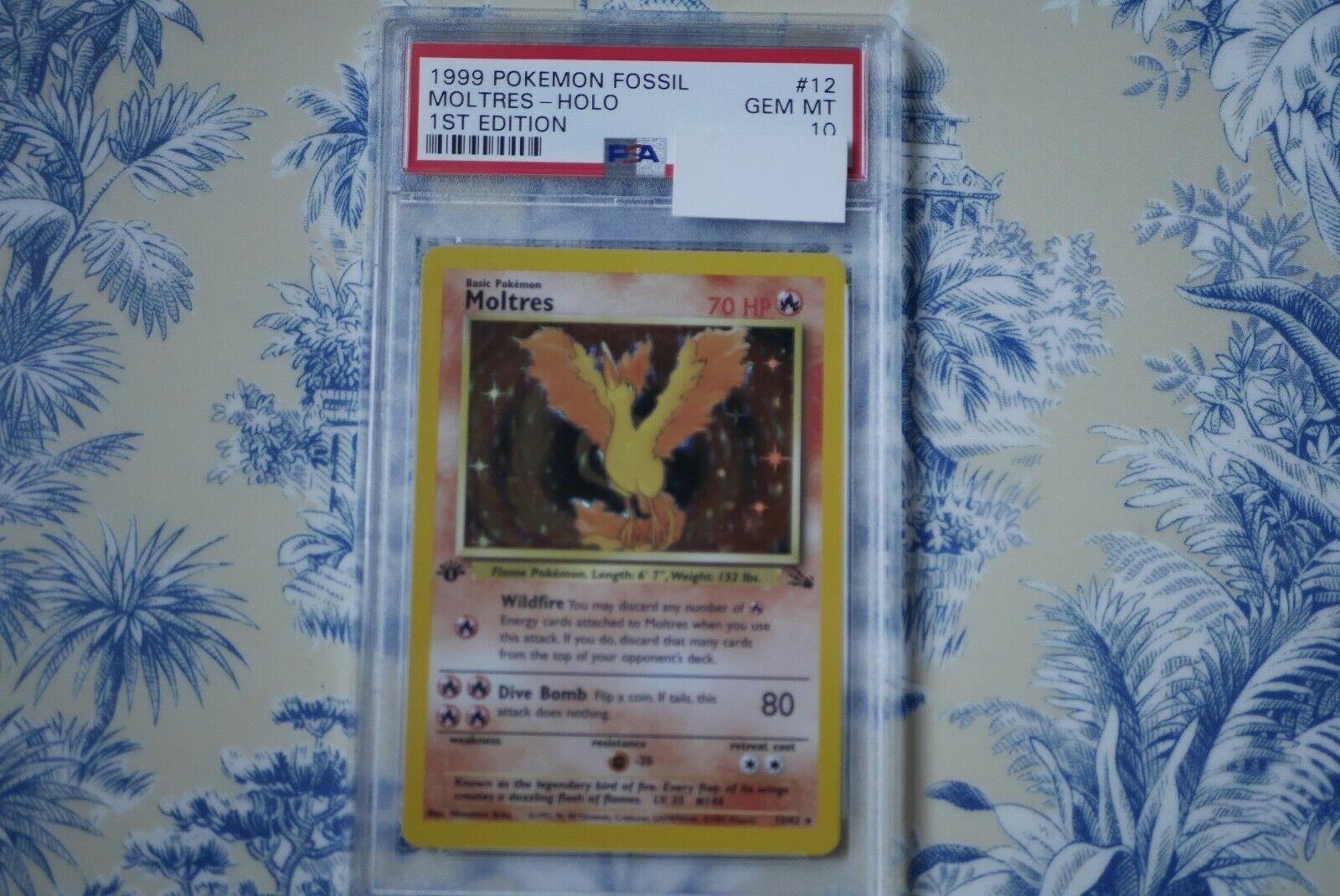 1999 POKEMON MOLTRES HOLO 1st edition FOSSIL 1262 PSA 10 4XXX CERTIFICATION