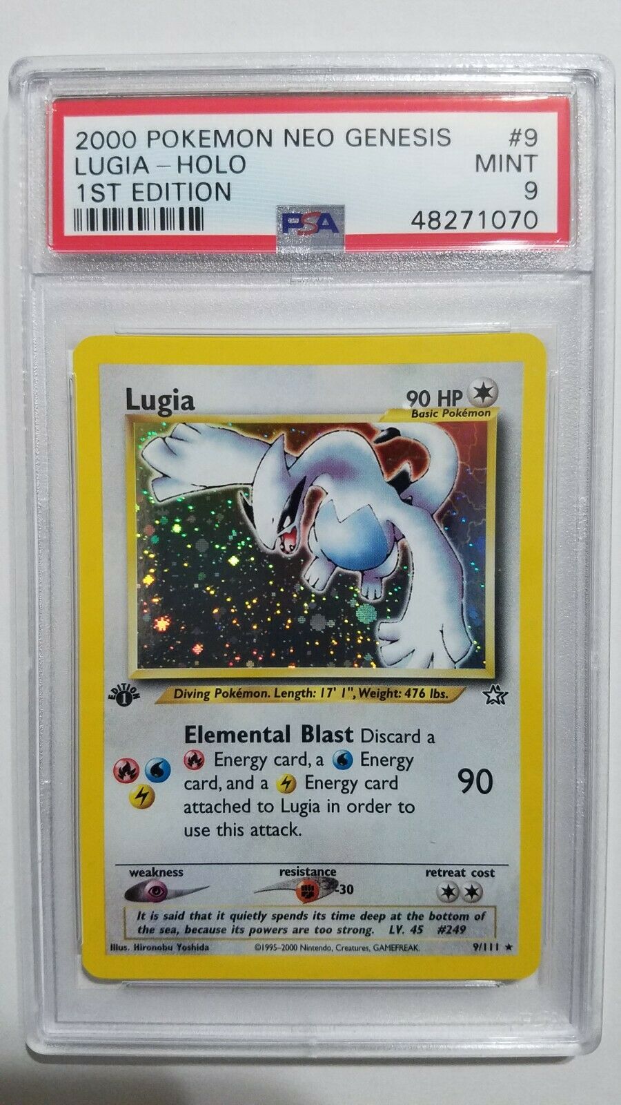 Pokemon 2000 Neo Genesis 1st Edition Holo Lugia 9111 PSA 9 MINT