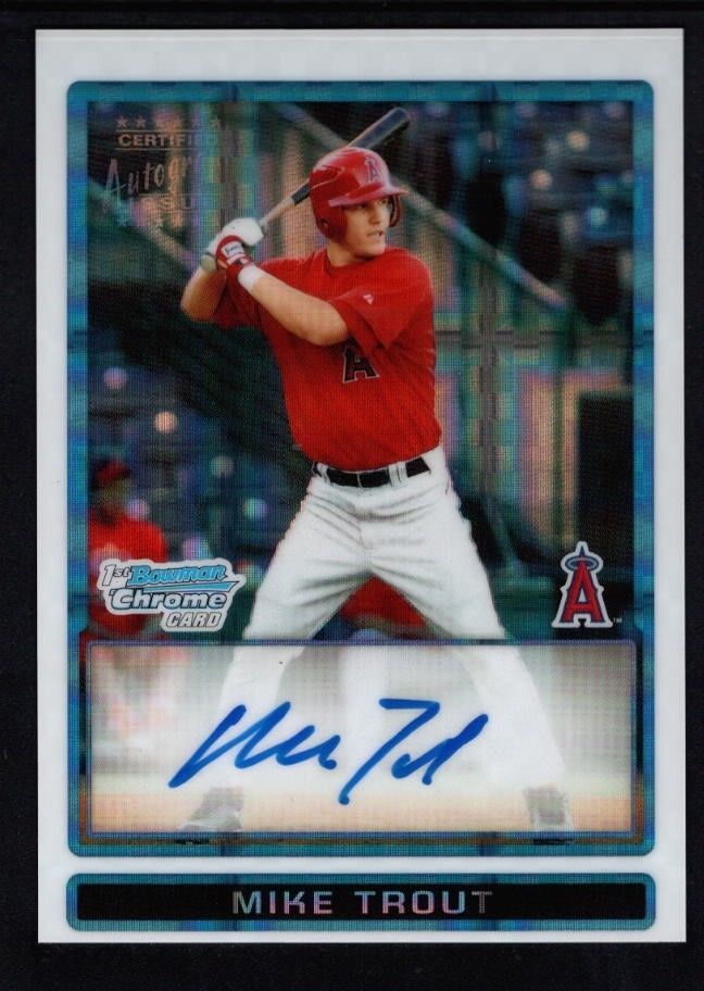 MIKE TROUT 2009 BOWMAN CHROME RC ROOKIE XFRACTOR AUTOGRAPH ANGELS AUTO SP 225