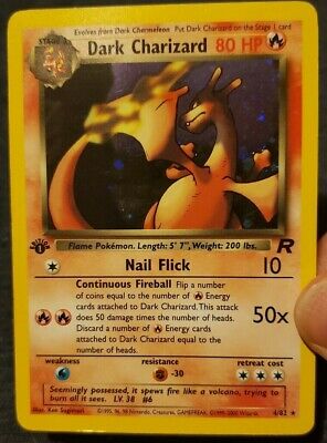 1st Edition Dark Charizard 482 Ultra Rare Holo Team Rocket Pokemon Card EXLNT