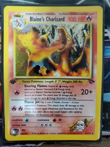 Blaines Charizard Holo  1st Edition  Pokemon Card  2132