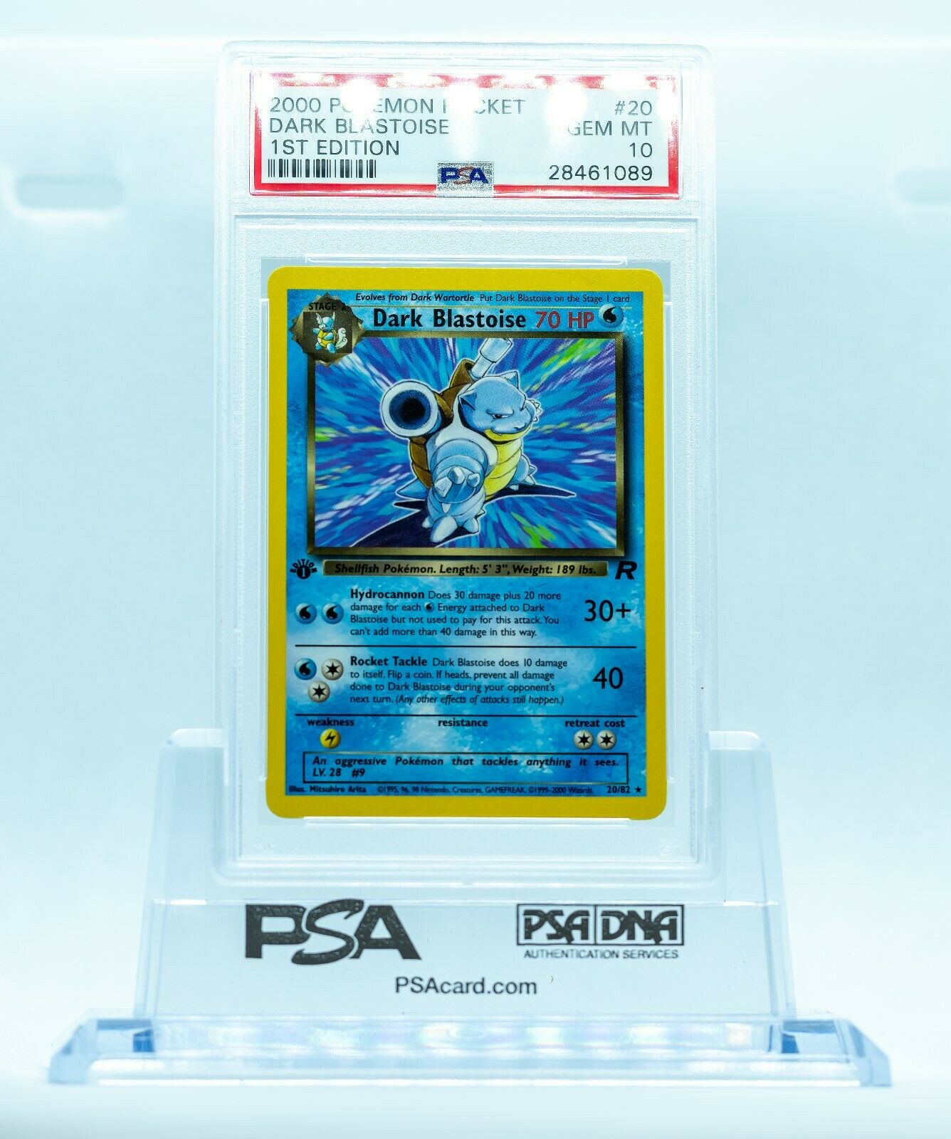 Dark Blastoise 2000 1st Edition 2082 PSA 10 Mint Team Rocket Rare Pokemon Card