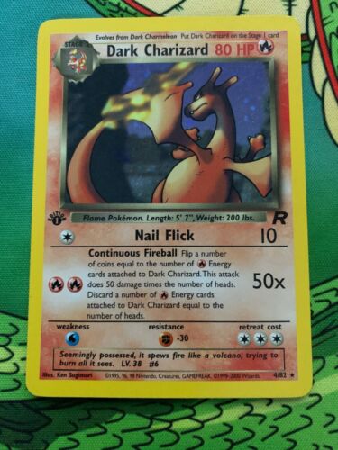 1st Edition Dark Charizard 482 Team Rocket Pokemon Card Holo Foil Rare LP