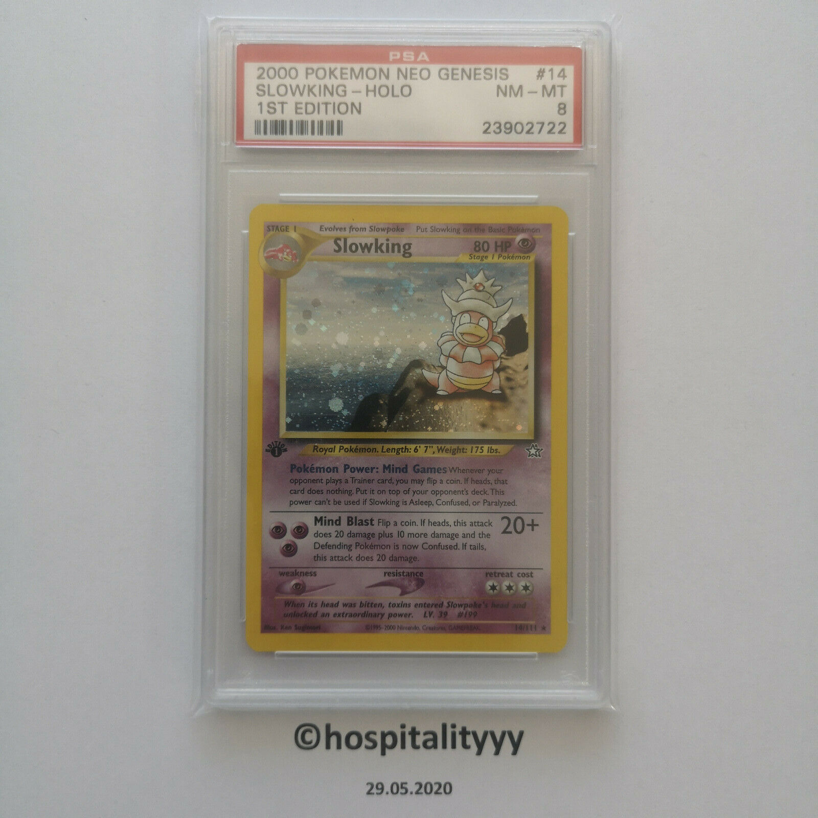 Pokemon Slowking 1st Edition PSA 8 Holo Neo Genesis