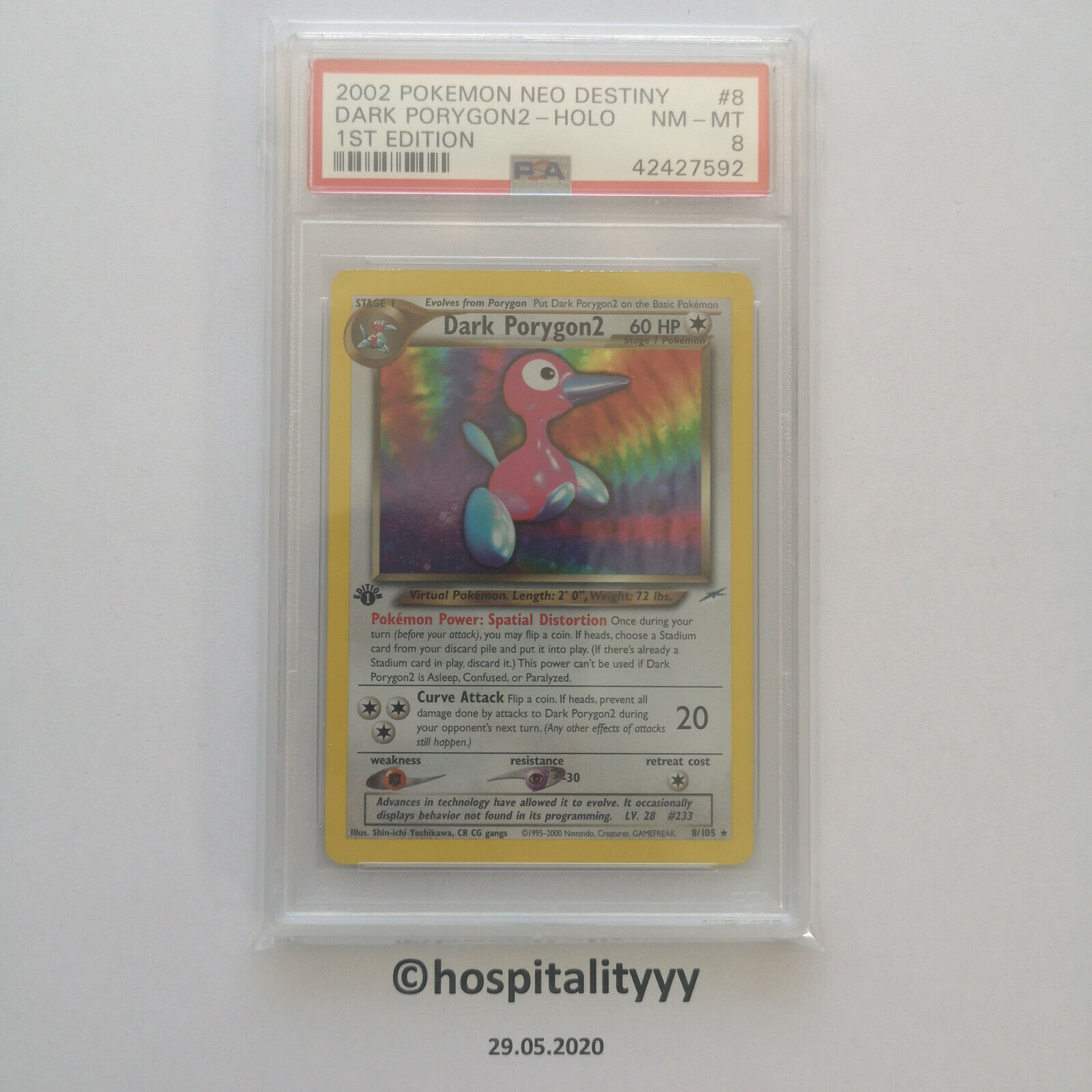 Pokemon Dark Porygon2 1st Edition PSA 8 Holo Neo Destiny