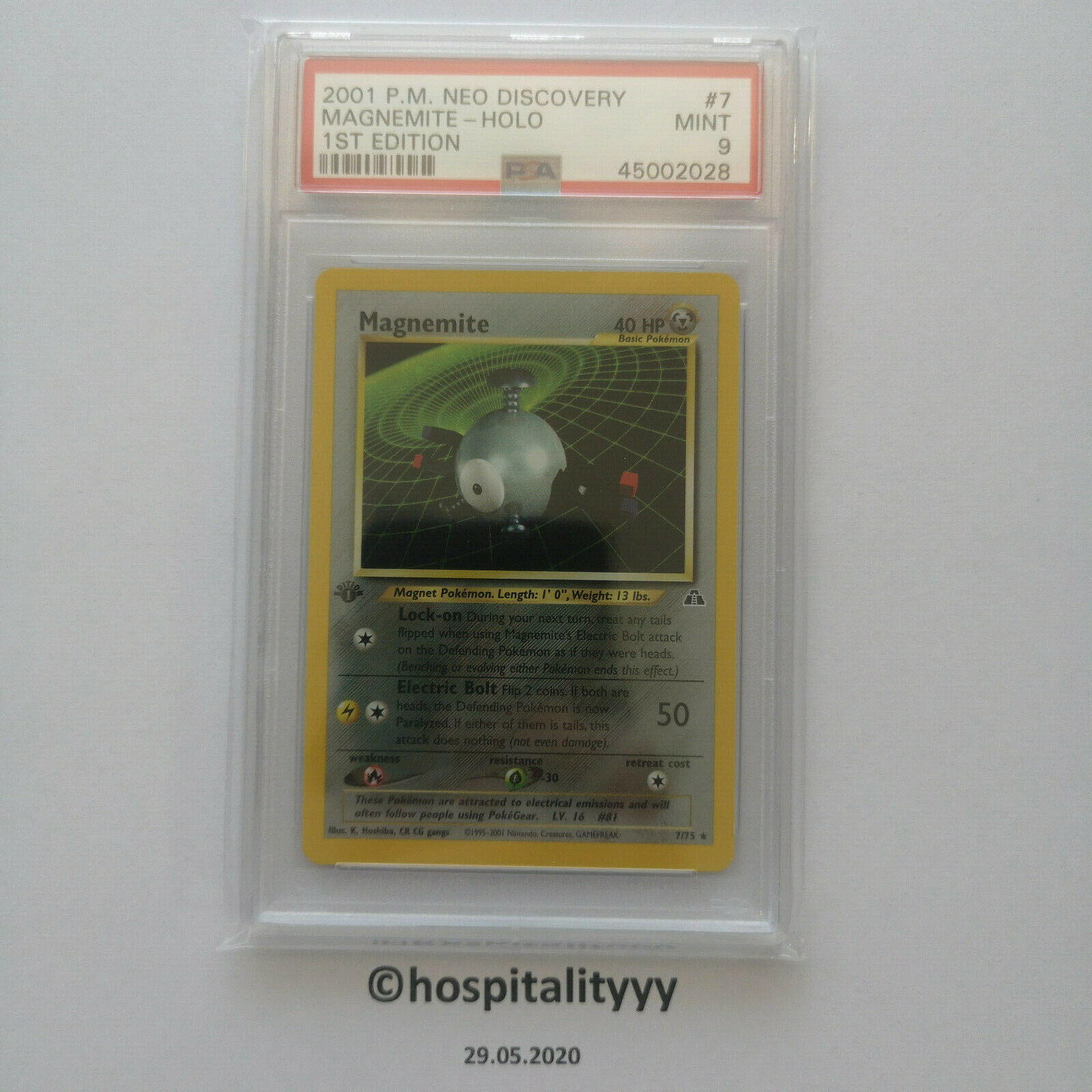 Pokemon Magnemite PSA 9 MINT Holo Neo Discovery