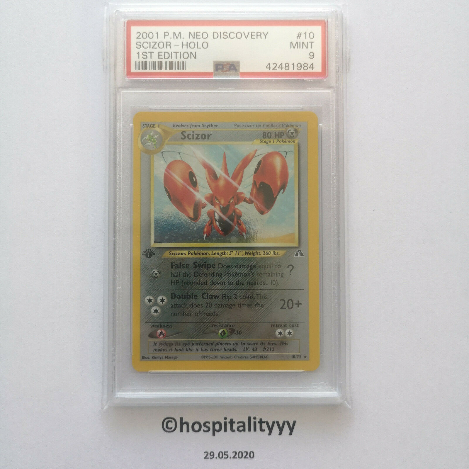 Pokemon Scizor PSA 9 MINT Holo Neo Discovery