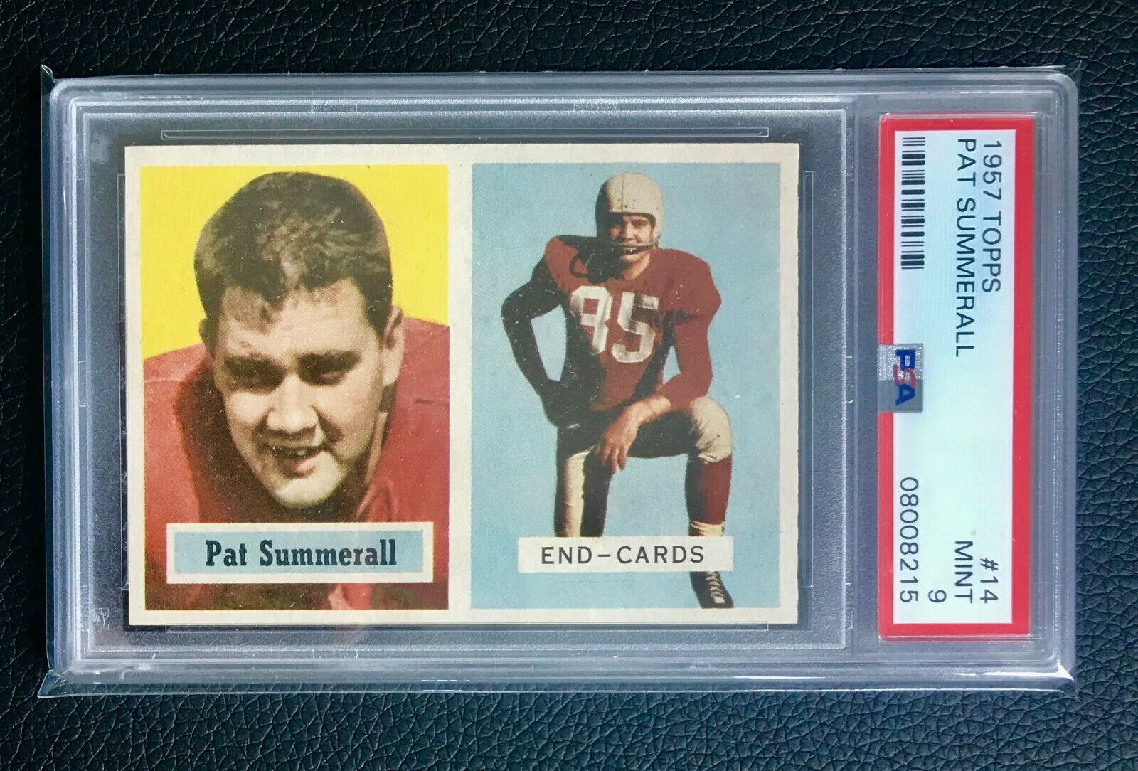 1957 Topps Football Pat Summerall 14 PSA 9 MINT pop13