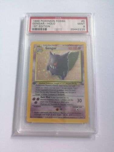 Pokemon Gengar 1st Edition Holo PSA 9 Fossil