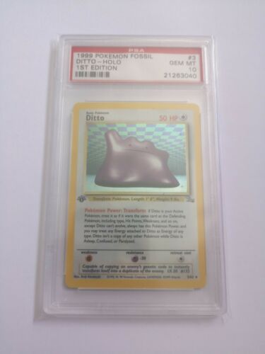 Pokemon Ditto 1st Edition Holo PSA 10 Fossil