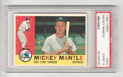 1960 Topps Baseball 350 Mickey Mantle NY Yankees PSA EXMT 6