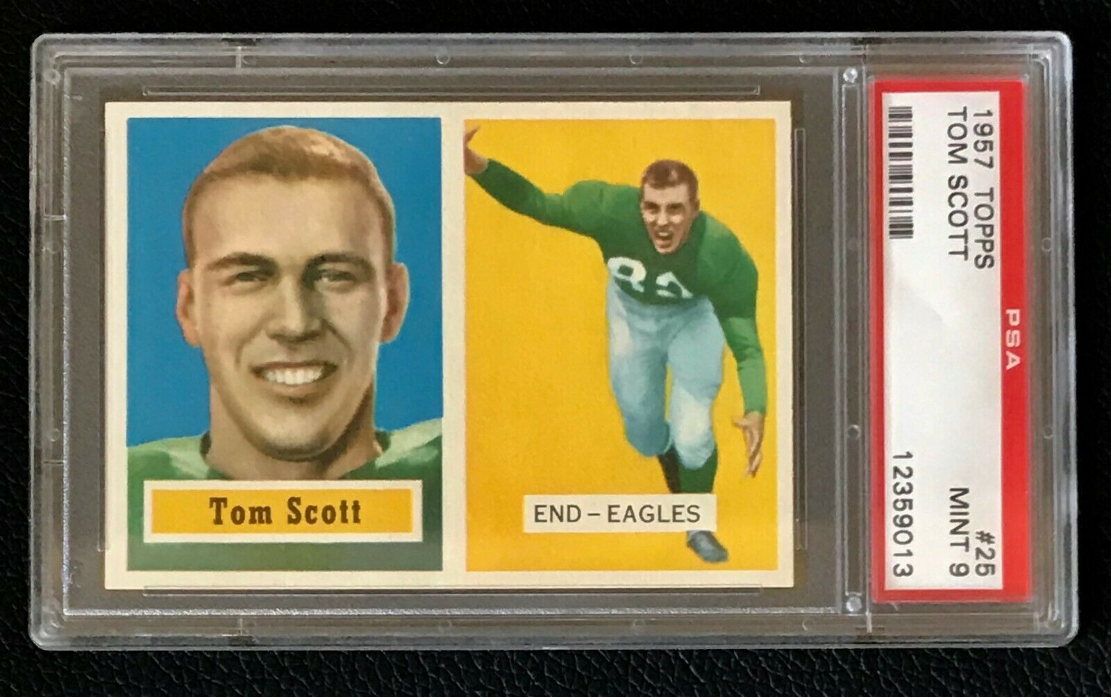 1957 Topps Football Tom Scott 25 PSA 9 MINT Eagles