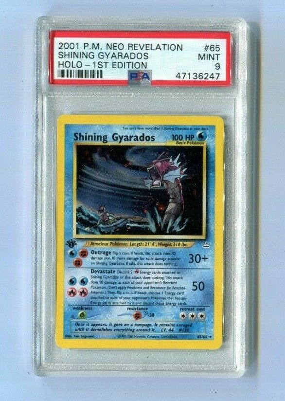 Pokemon PSA 9 MINT 1st edition Neo Revelation SHINING GYARADOS 6564 SECRET RARE